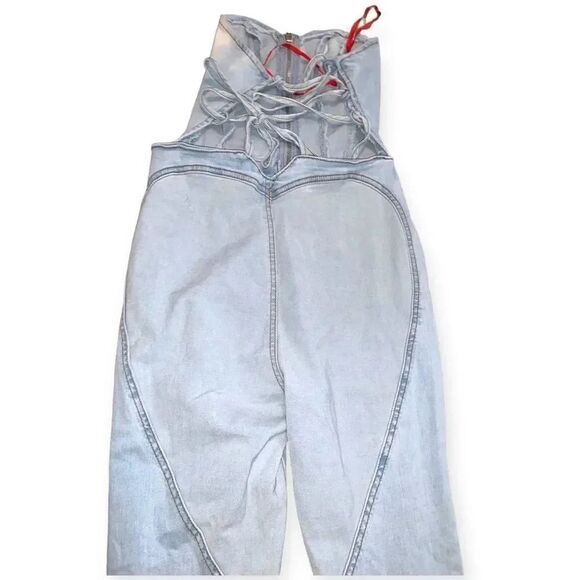 Vintage Light Blue Jumpsuit - Picture 4 of 5